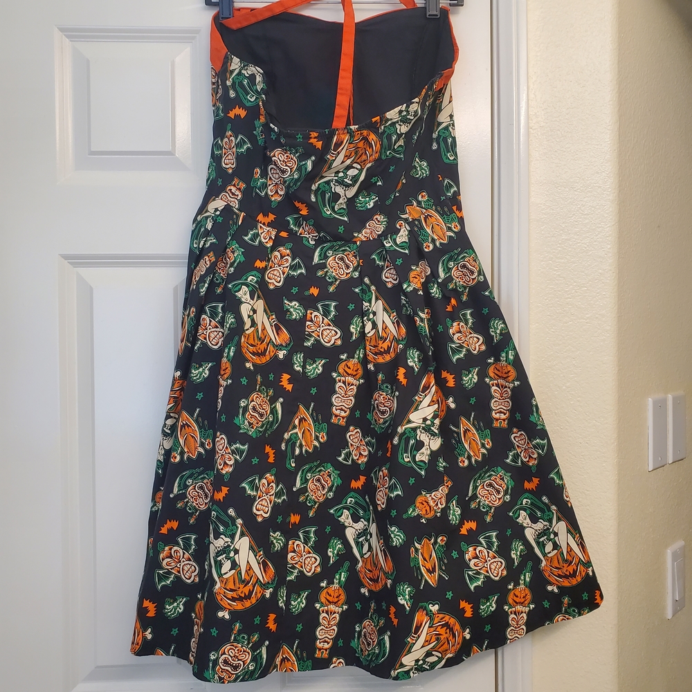 Sourpuss Orange and Black Halloween Dress - Picture 3 of 7